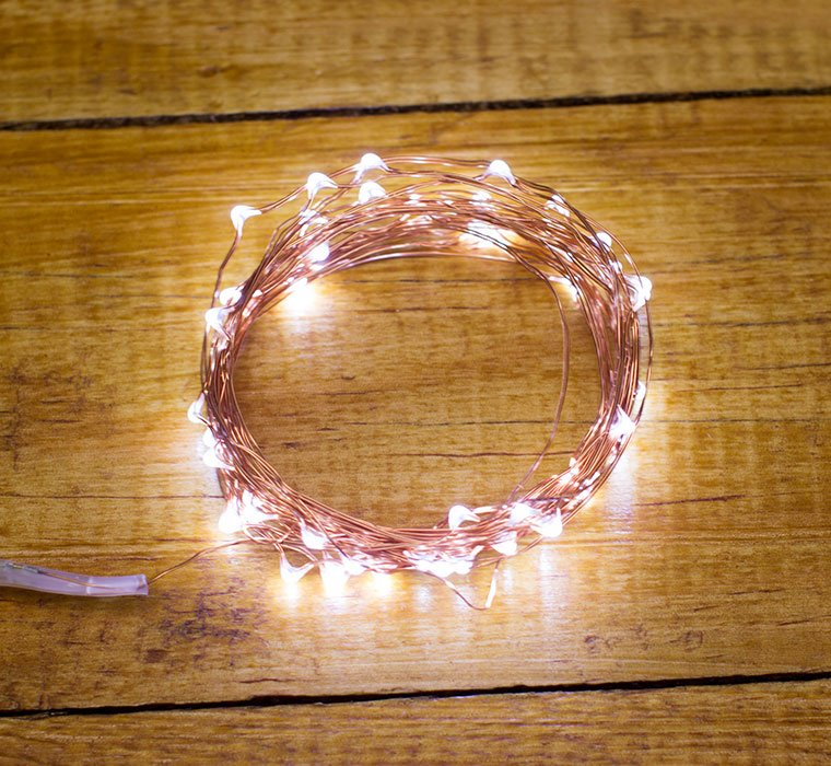 Cuerda Led Alambre Luminoso 50 Luces en alambre de cobre blanco frio