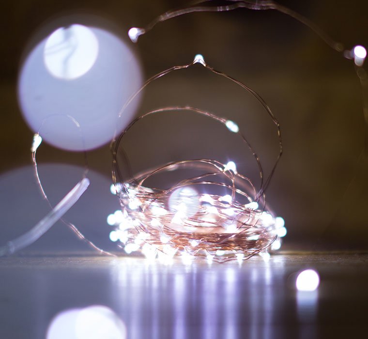 Tira de luces LED USB de alambre de cobre, tira de luces LED impermeable  para Navidad (blanco, 1M 10LED)